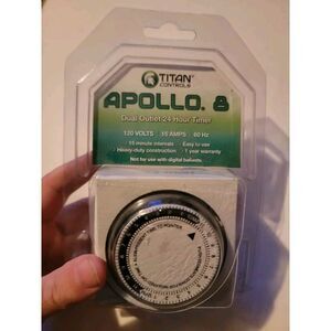 Titan controls Apollo 8 time control Dual Outlet 24 Hour Timer New